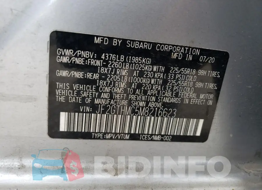 JF2GTHMC5M8216623 Photo# 12