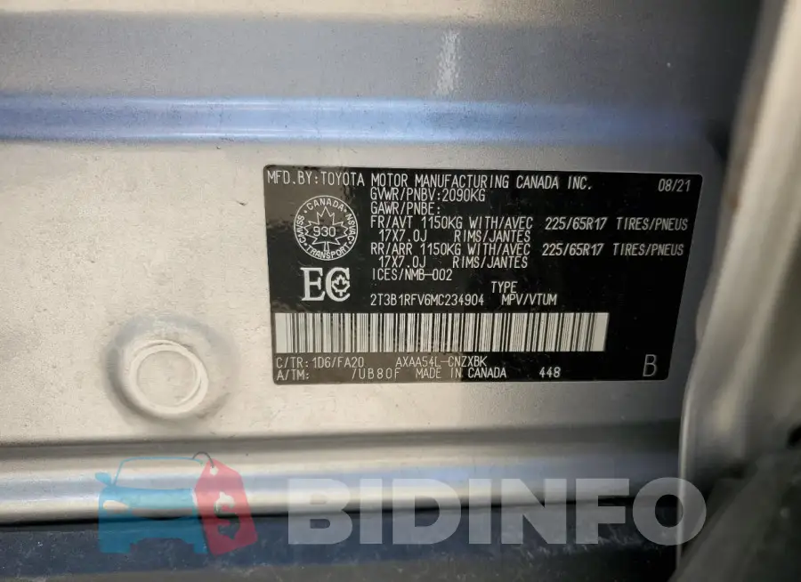 2T3B1RFV6MC234904 Photo# 13