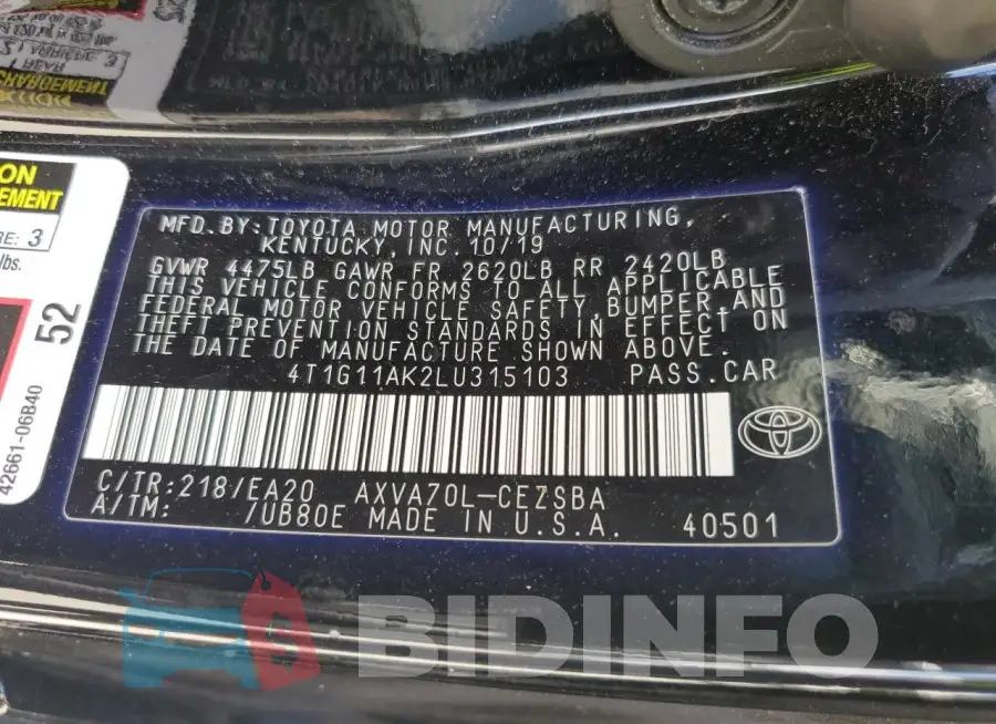 4T1G11AK2LU315103 Photo# 12