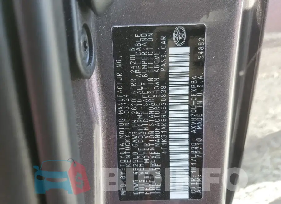 4T1K31AK6RU630838 Photo# 12