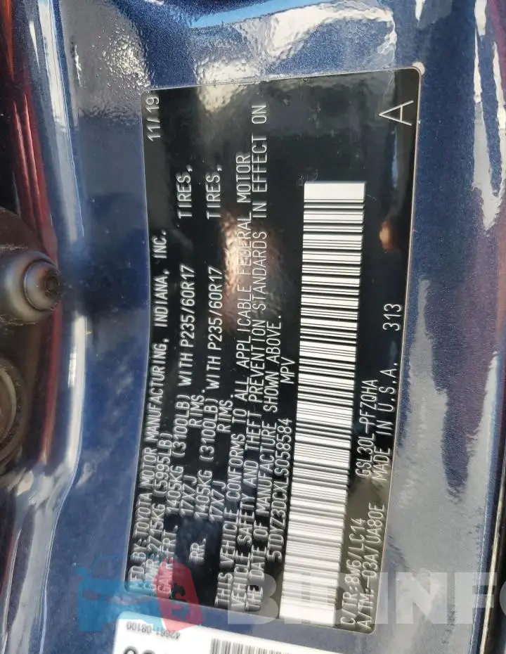 5TDYZ3DCXLS058584 Photo# 13