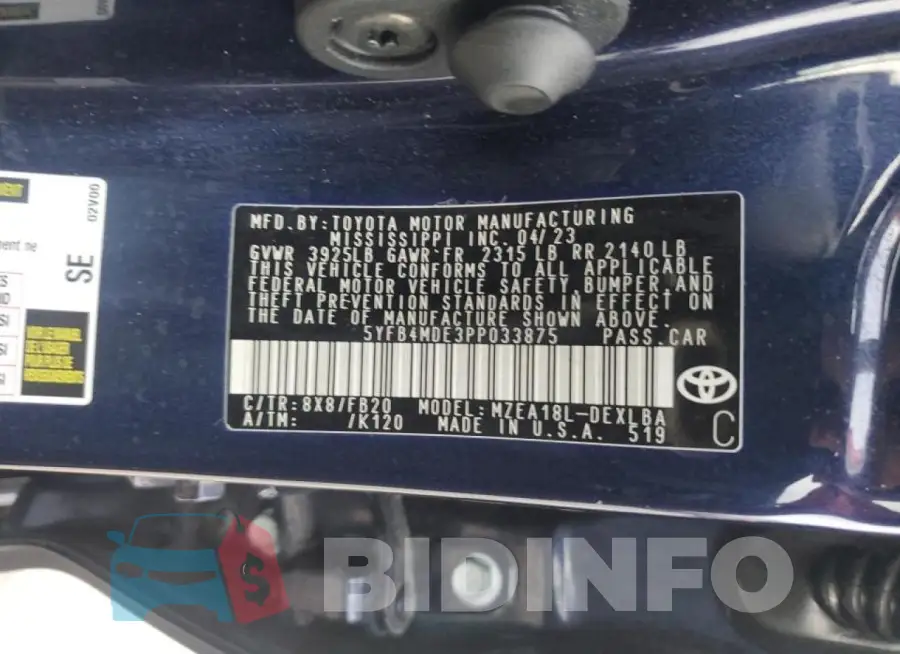 5YFB4MDE3PP033875 Photo# 13