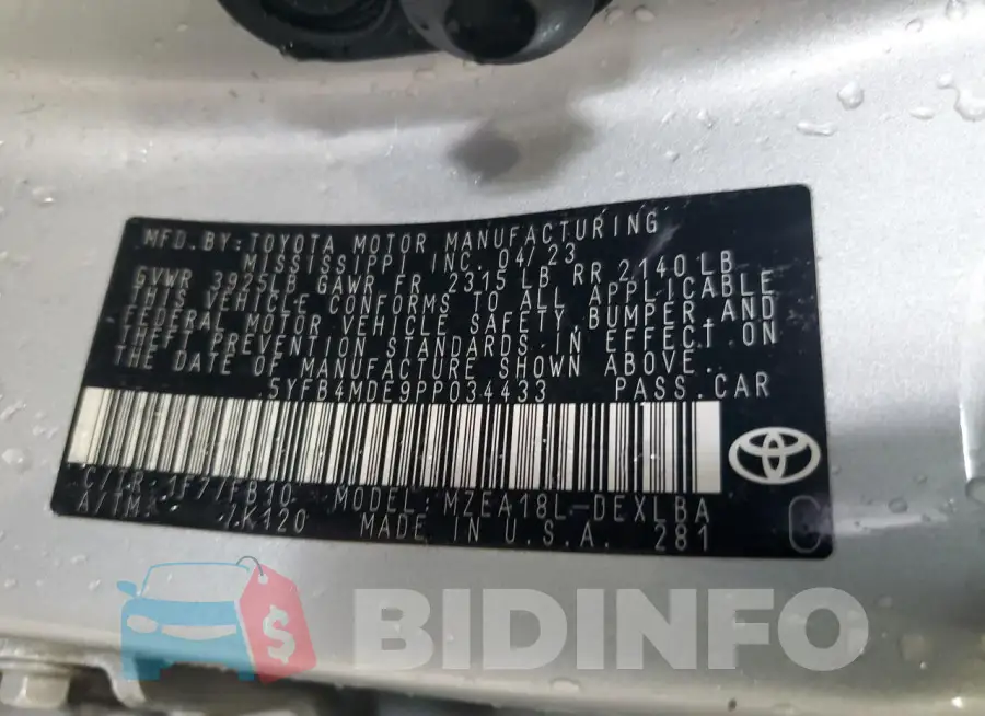 5YFB4MDE9PP034433 Photo# 12