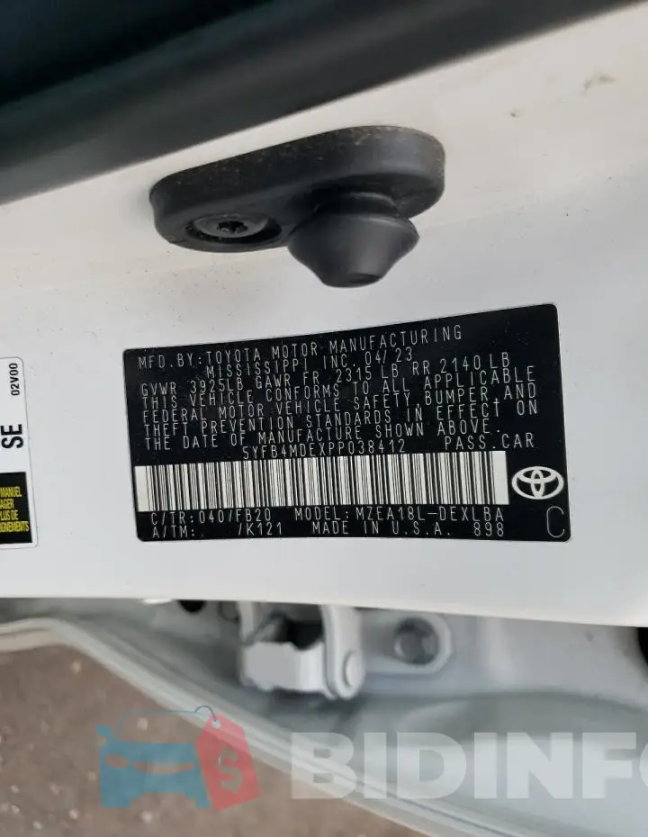 5YFB4MDEXPP038412 Photo# 12