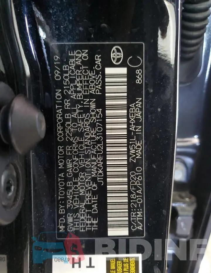 JTDKARFU2L3107154 Photo# 12