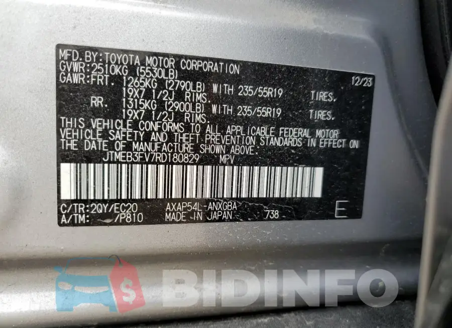 JTMEB3FV7RD180829 Photo# 13