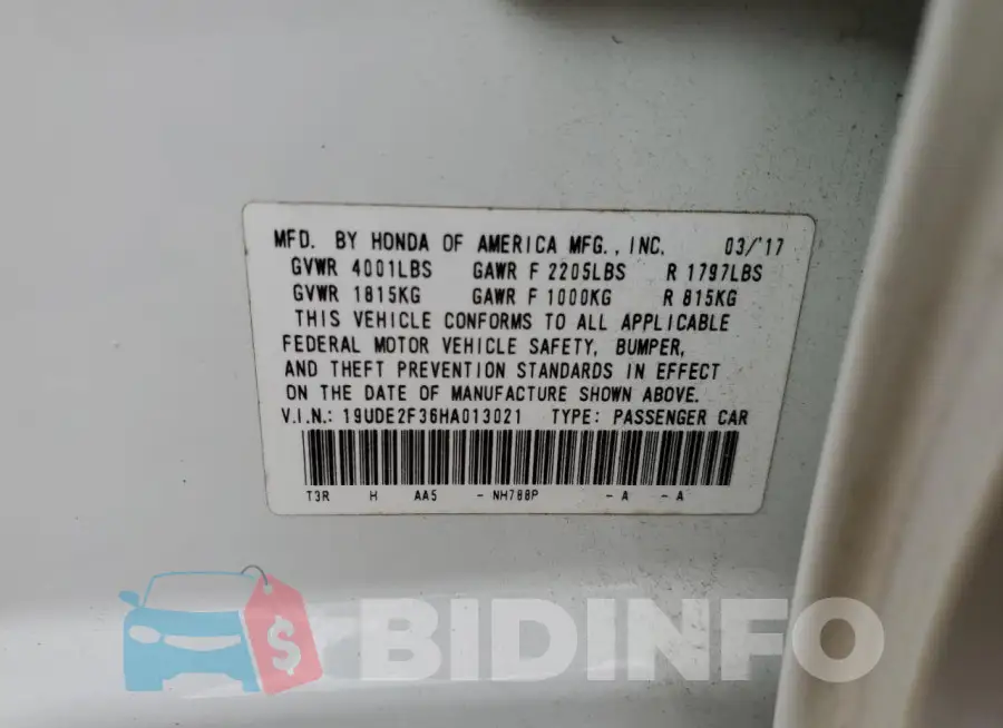 19UDE2F36HA013021 Photo# 12