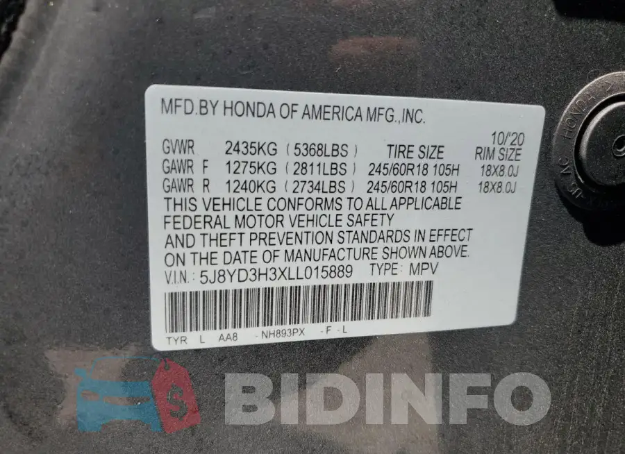 5J8YD3H3XLL015889 Photo# 13