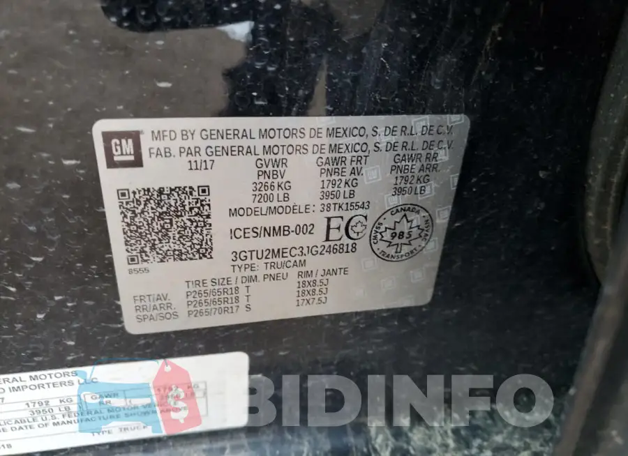 3GTU2MEC3JG246818 Photo# 12