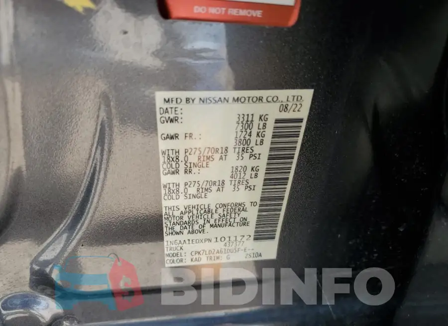 1N6AA1EDXPN101172 Photo# 12
