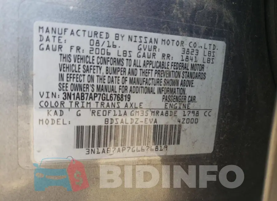 3N1AB7AP7GL676819 Photo# 12