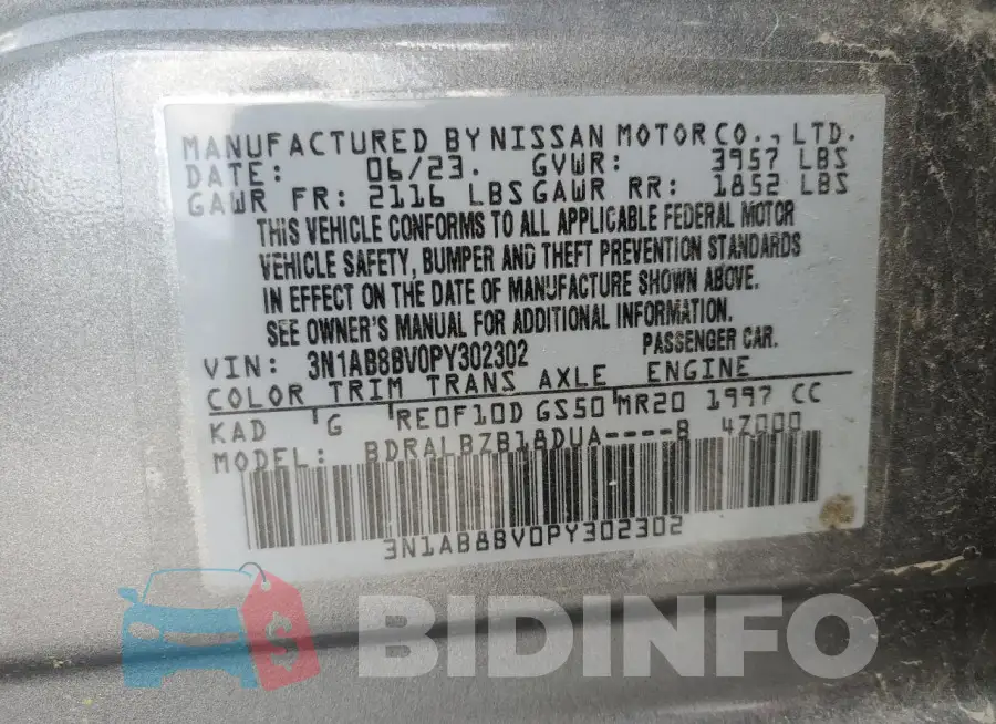 3N1AB8BV0PY302302 Photo# 12