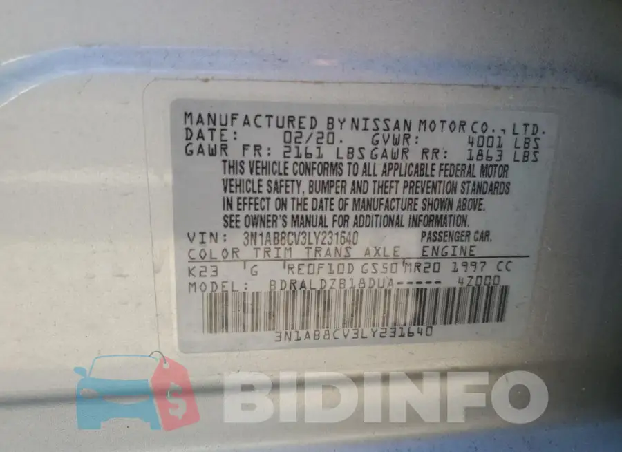 3N1AB8CV3LY231640 Photo# 13