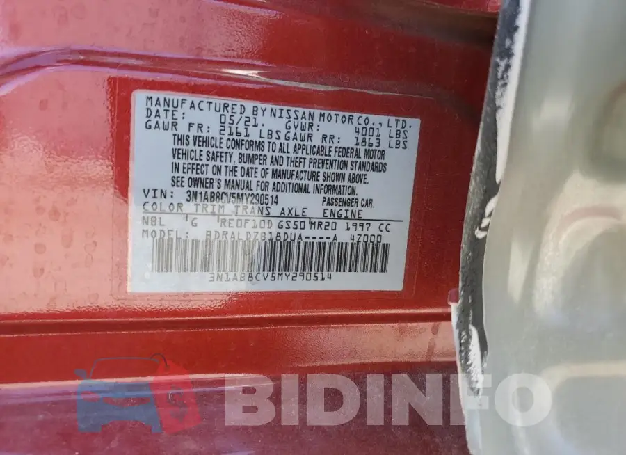 3N1AB8CV5MY290514 Photo# 12