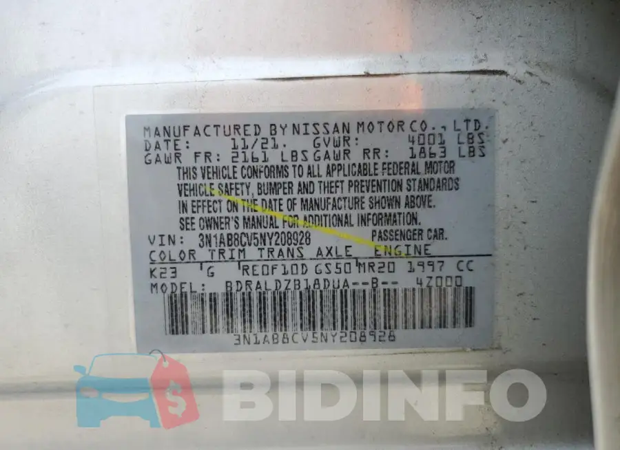 3N1AB8CV5NY208928 Photo# 12