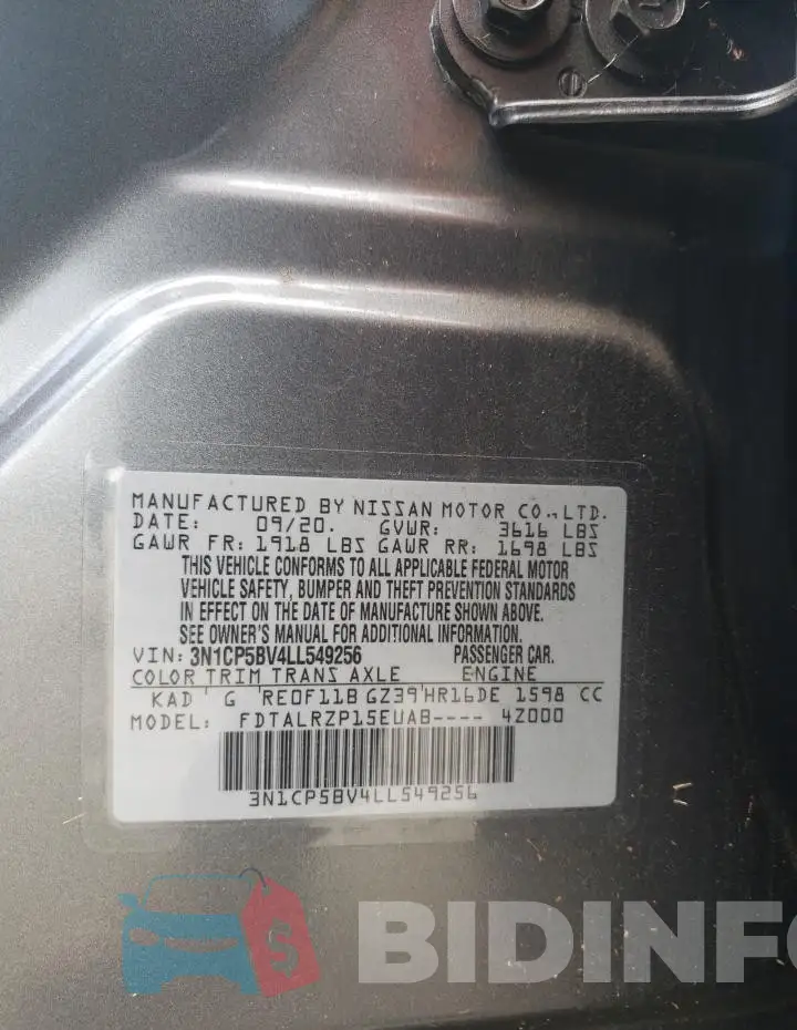 3N1CP5BV4LL549256 Photo# 13