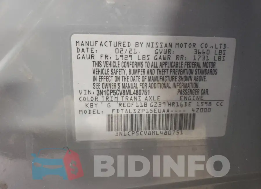3N1CP5CV8ML480751 Photo# 12