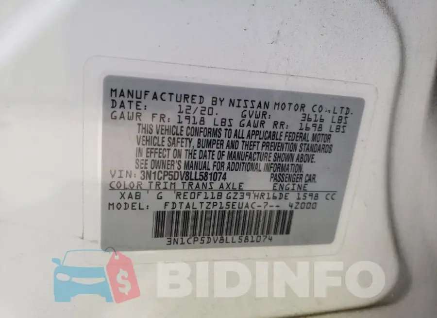3N1CP5DV8LL581074 Photo# 12