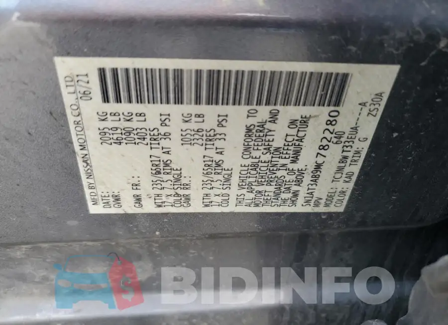 5N1AT3AB9MC782280 Photo# 14