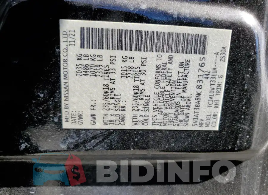 5N1AT3BA8MC831765 Photo# 12