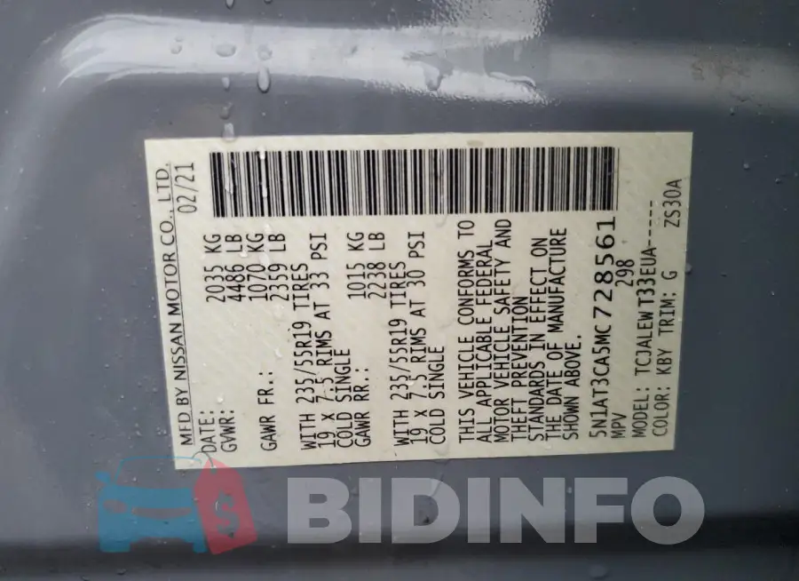 5N1AT3CA5MC728561 Photo# 14
