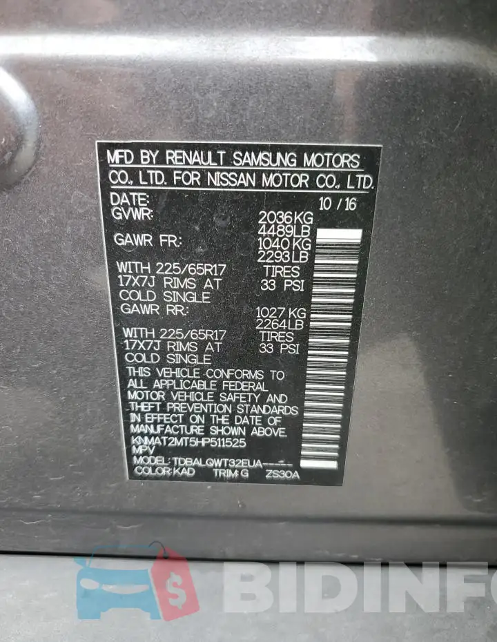 KNMAT2MT5HP511525 Photo# 12