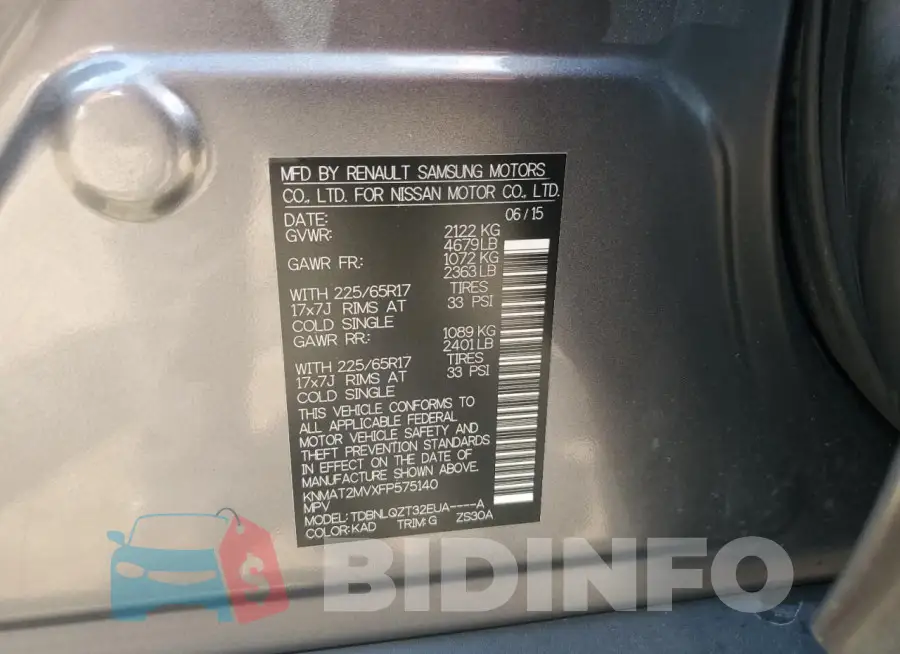 KNMAT2MVXFP575140 Photo# 12