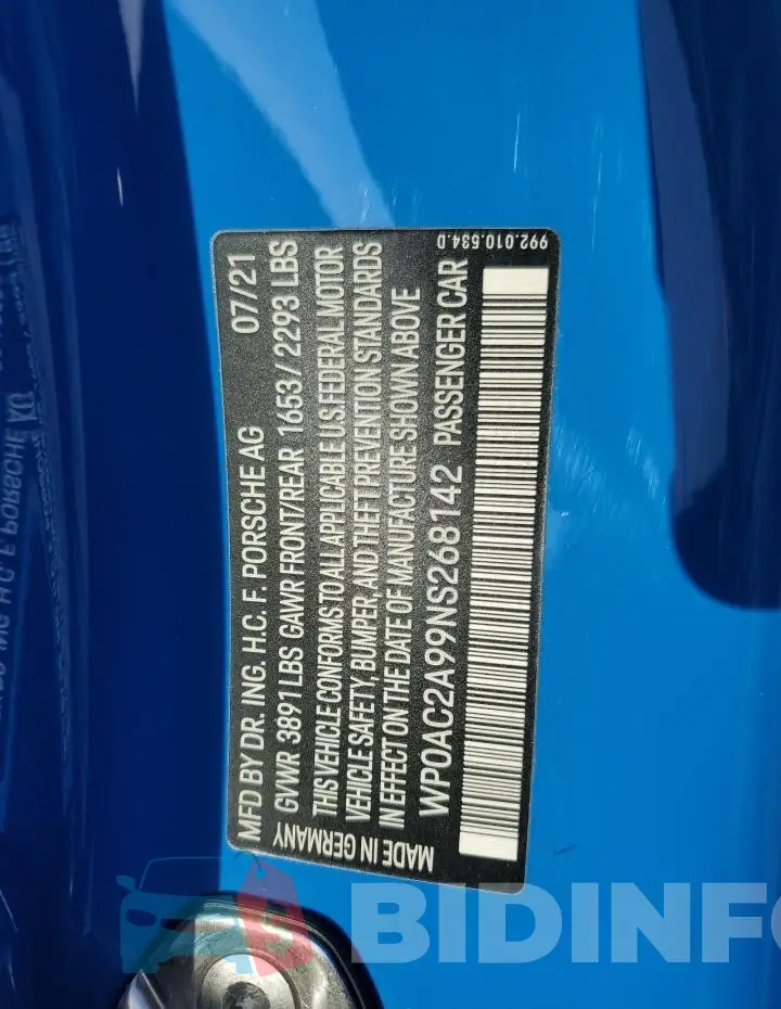 WP0AC2A99NS268142 Photo# 12