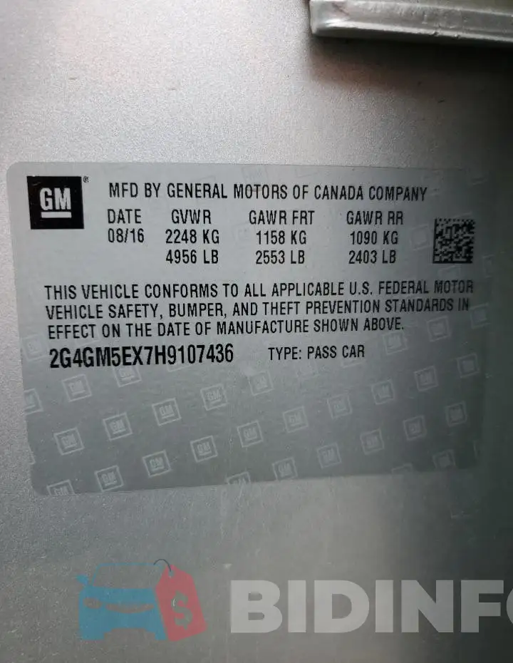 2G4GM5EX7H9107436 Photo# 12