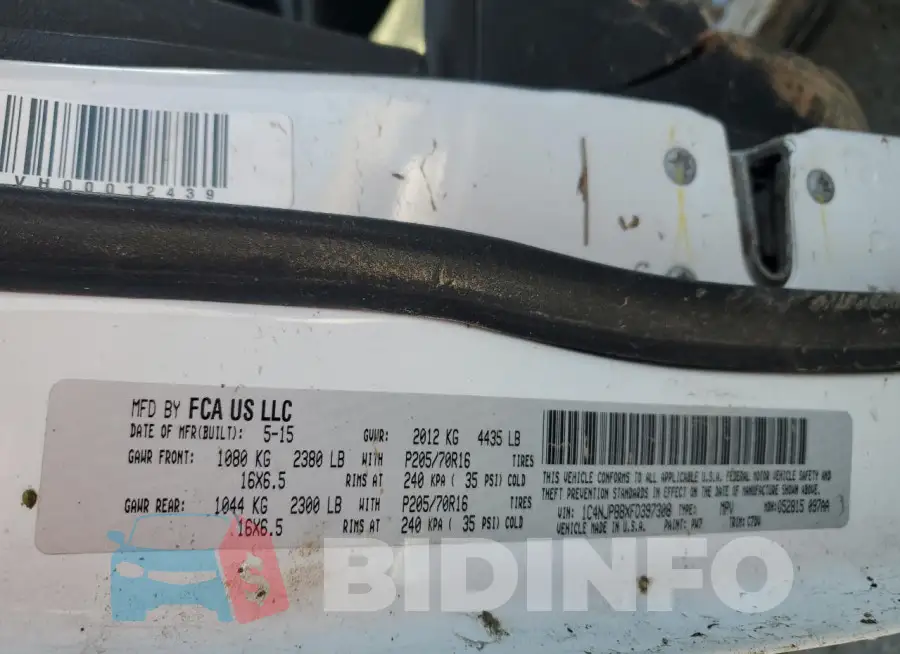 1C4NJPBBXFD397308 Photo# 13