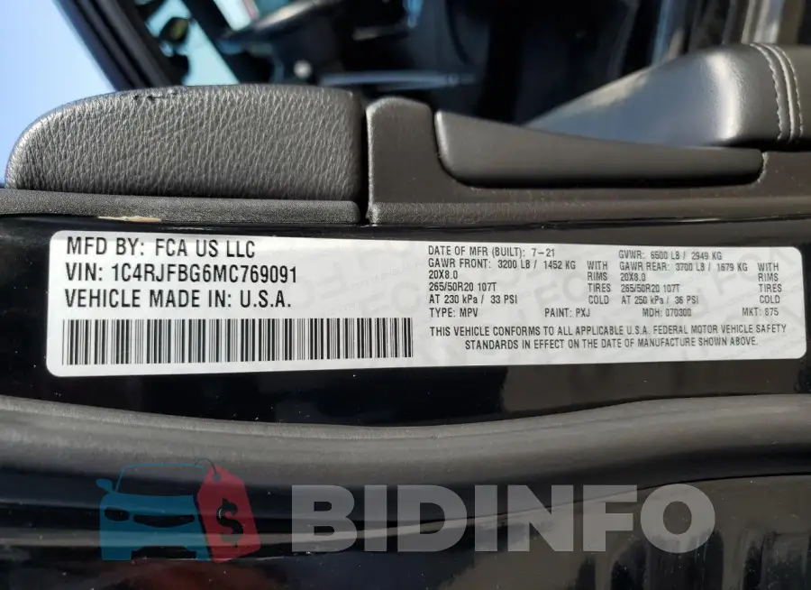1C4RJFBG6MC769091 Photo# 13