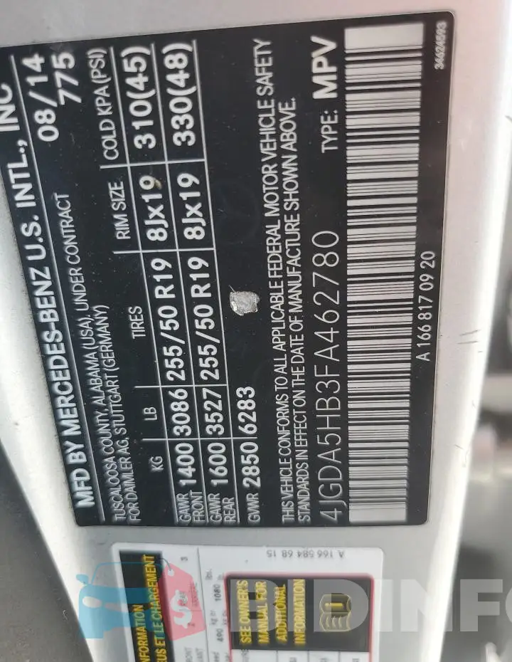 4JGDA5HB3FA462780 Photo# 13