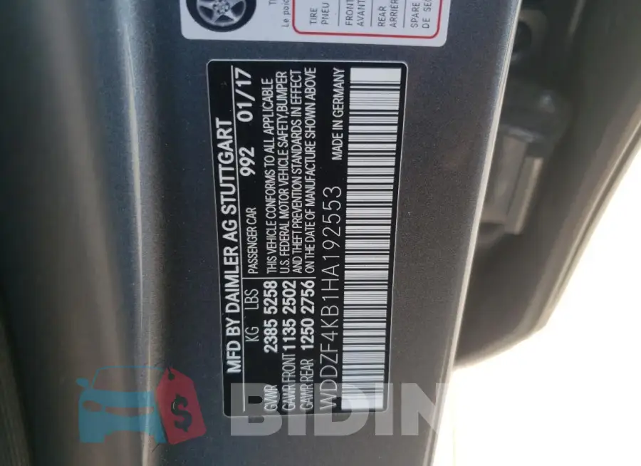 WDDZF4KB1HA192553 Photo# 12