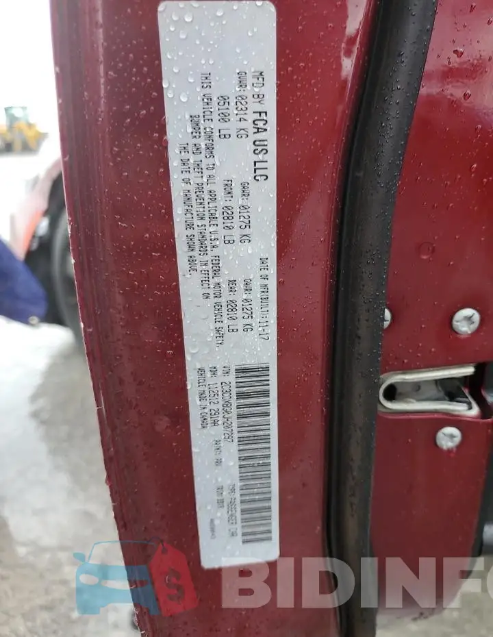 2C3CDXBG0JH207297 Photo# 13