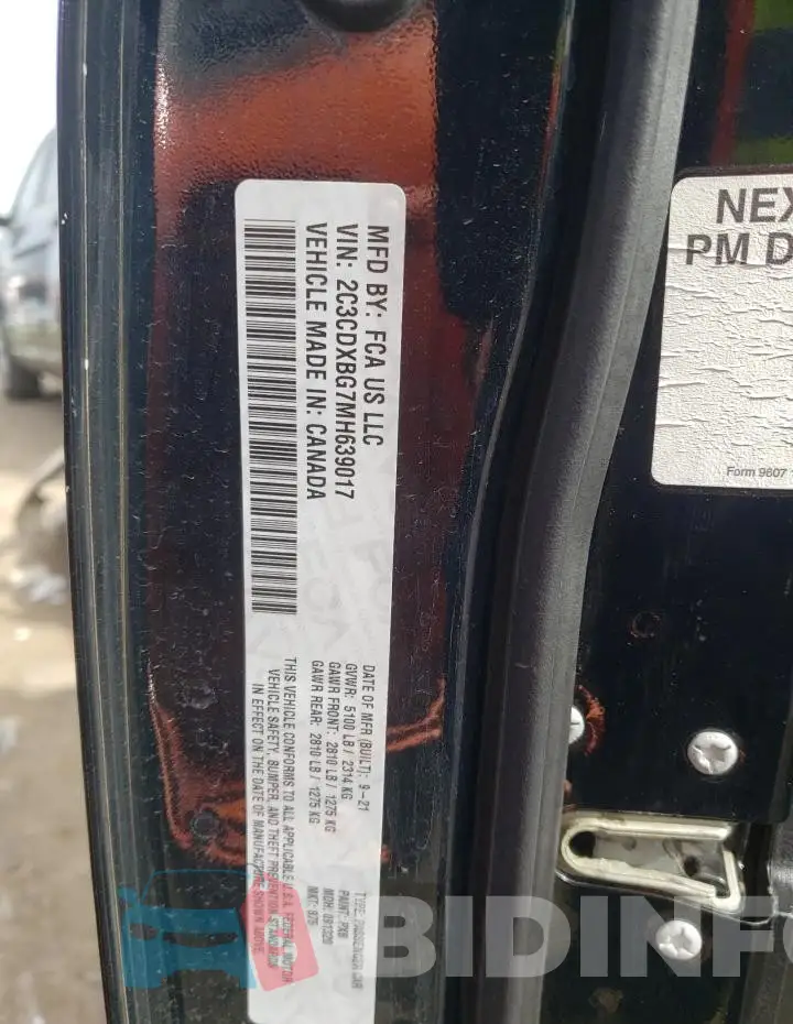 2C3CDXBG7MH639017 Photo# 13