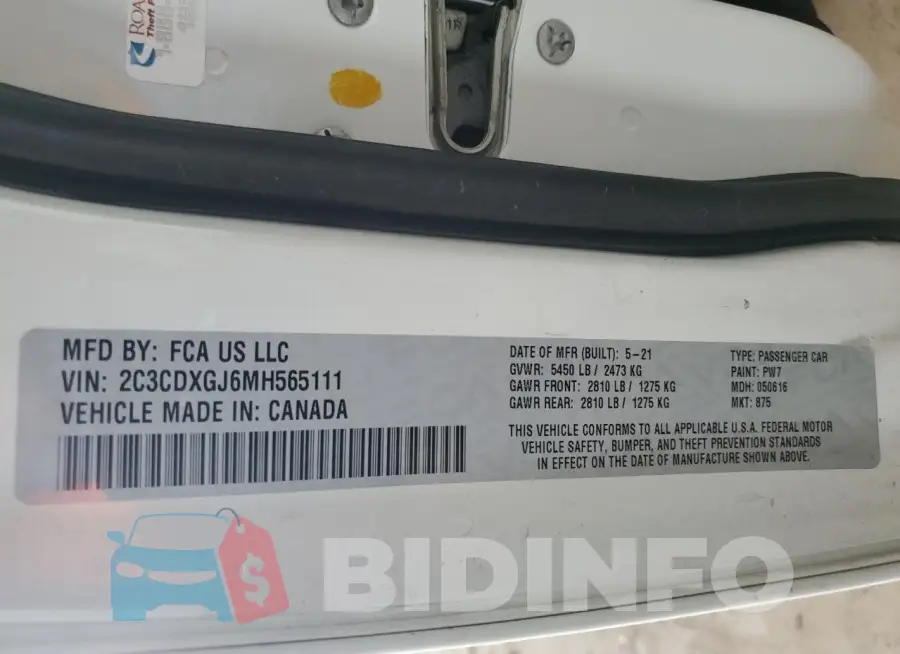 2C3CDXGJ6MH565111 Photo# 12
