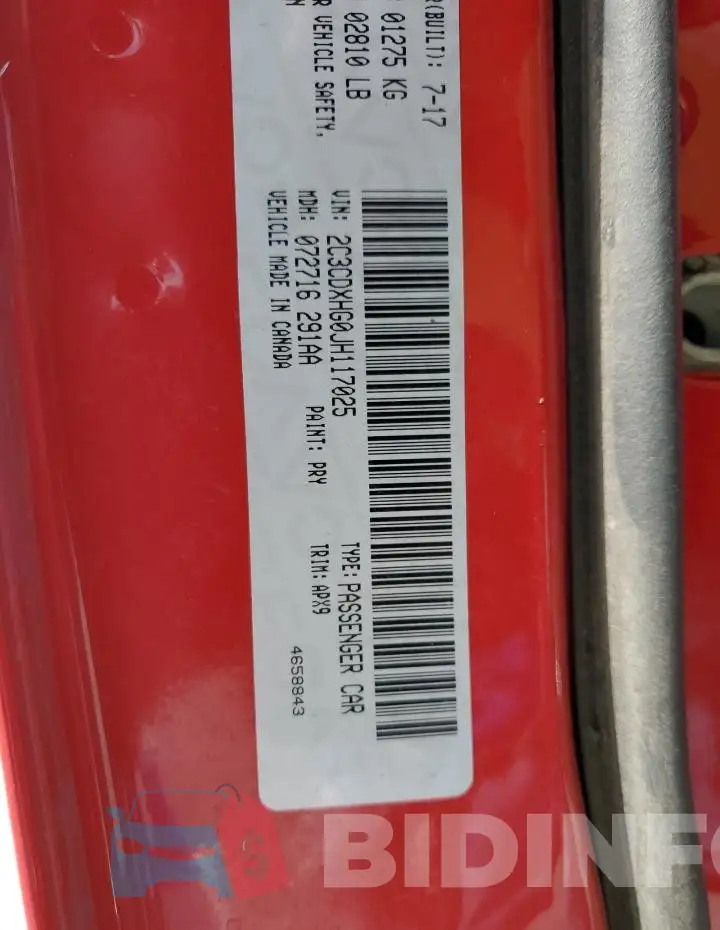 2C3CDXHG0JH117025 Photo# 12