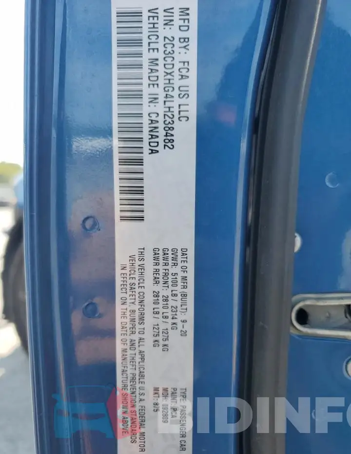 2C3CDXHG4LH238482 Photo# 13