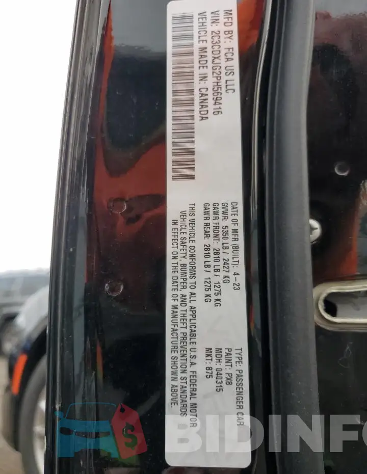 2C3CDXJG2PH569416 Photo# 12