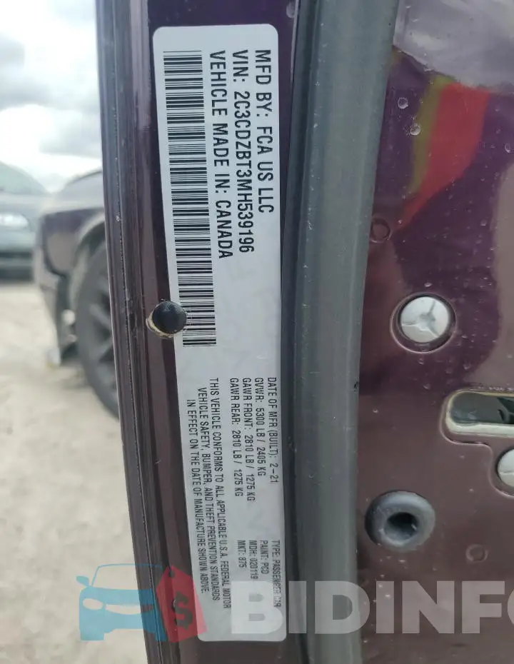 2C3CDZBT3MH539196 Photo# 12