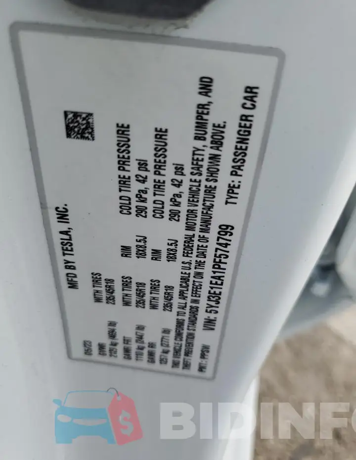 5YJ3E1EA1PF574799 Photo# 12