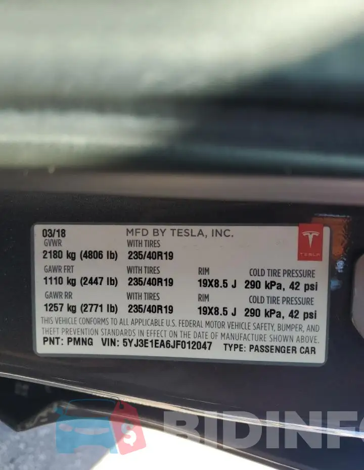 5YJ3E1EA6JF012047 Photo# 12