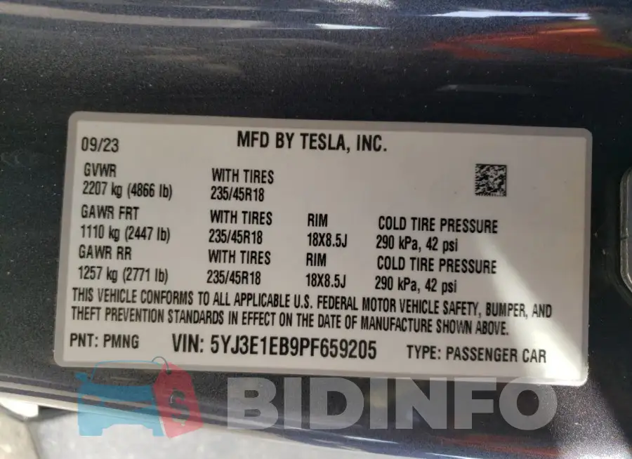 5YJ3E1EB9PF659205 Photo# 13