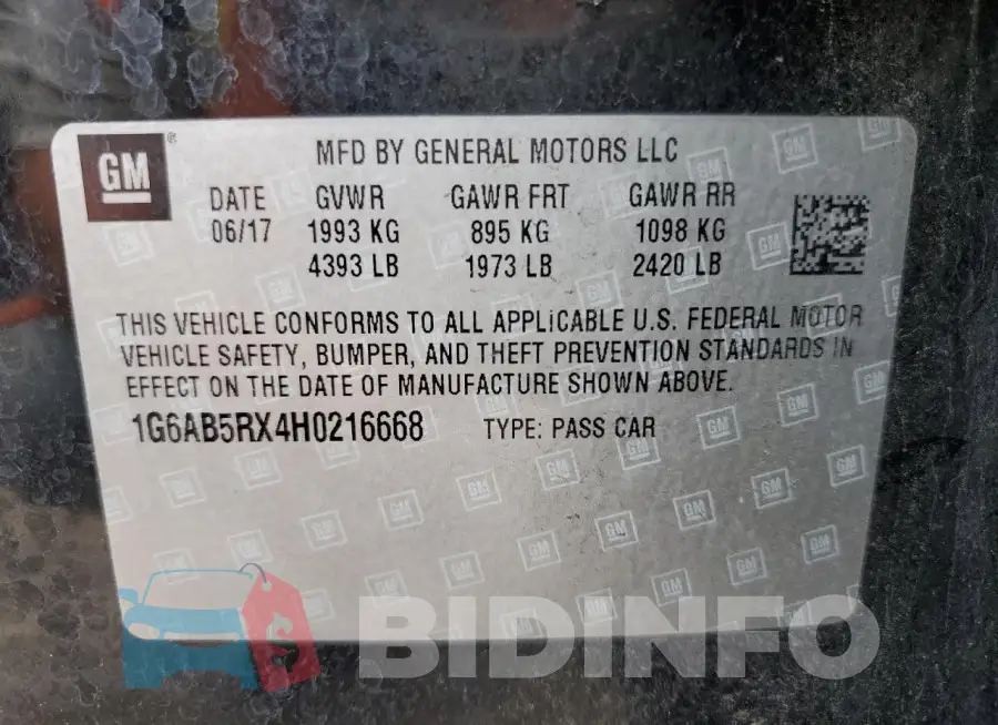 1G6AB5RX4H0216668 Photo# 12