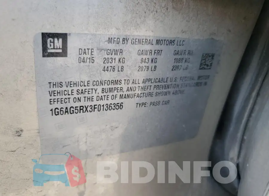 1G6AG5RX3F0136356 Photo# 13