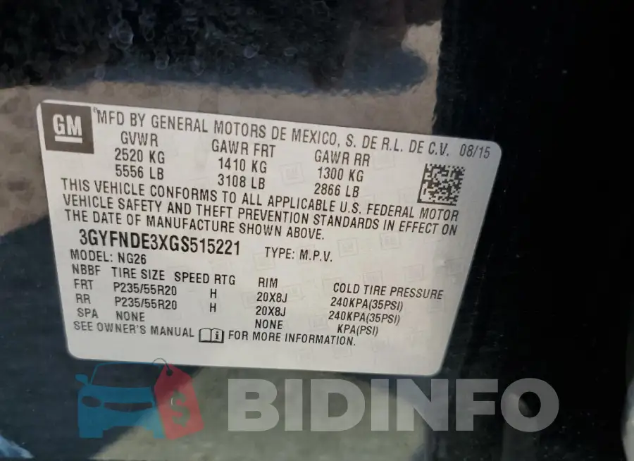 3GYFNDE3XGS515221 Photo# 13