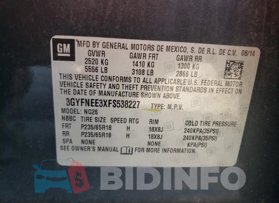 3GYFNEE3XFS538227 Photo# 13