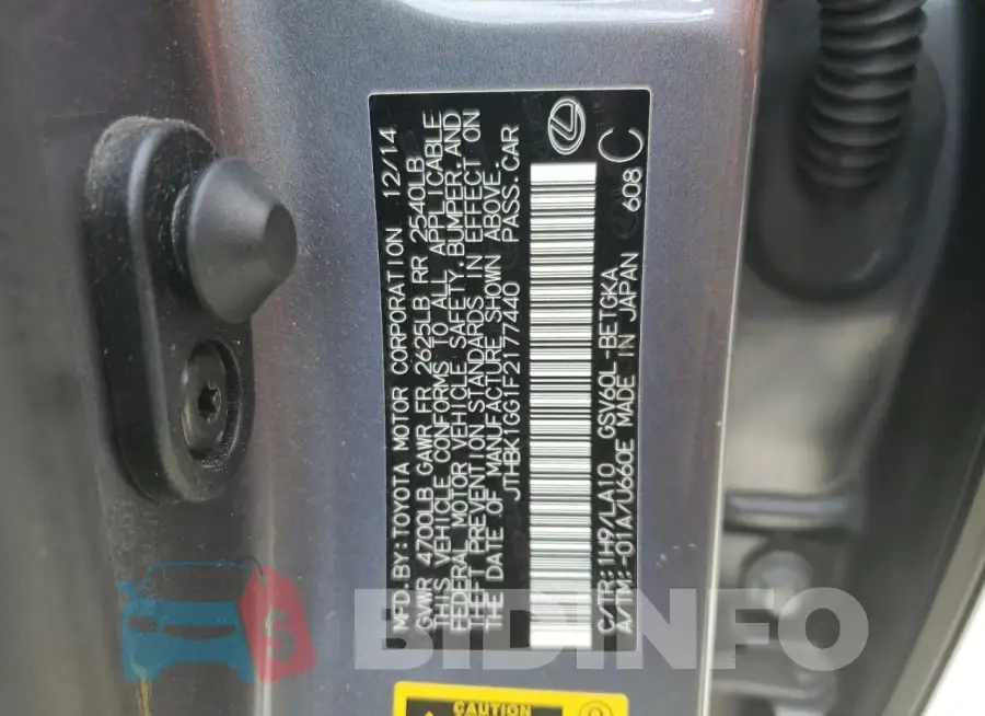 JTHBK1GG1F2177440 Photo# 13