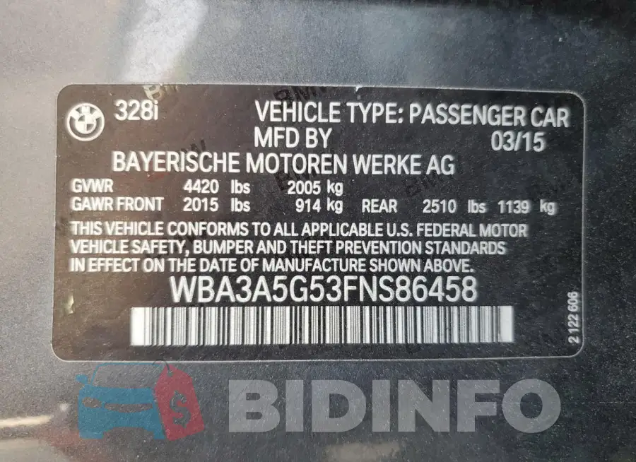 WBA3A5G53FNS86458 Photo# 12