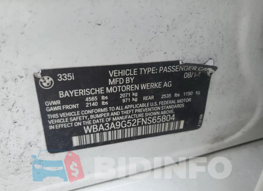 WBA3A9G52FNS65804 Photo# 12